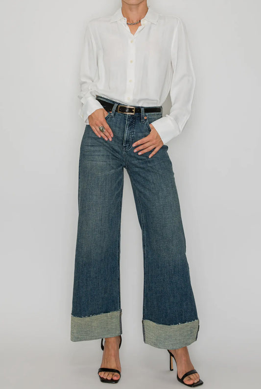 High Rise Cuffed Jeans