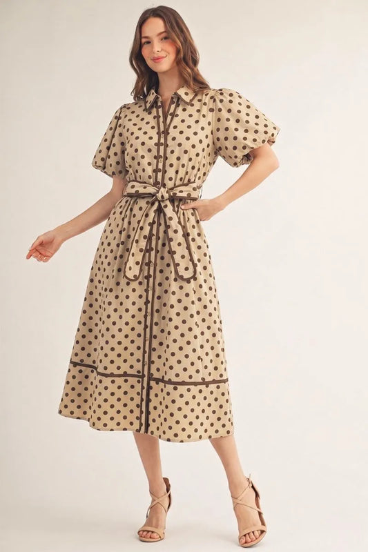 Malorie Polka Dot Midi Dress