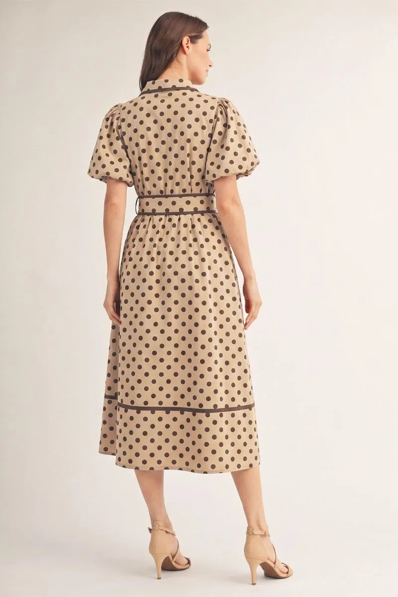 Malorie Polka Dot Midi Dress