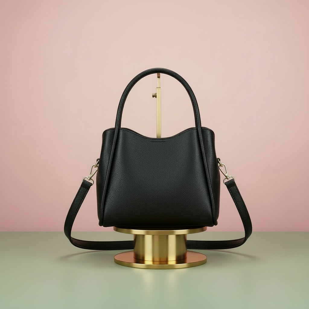 Kay Handbag in Black - Women's 3 Compartment Satchel Crossbody | The Savvy Pair