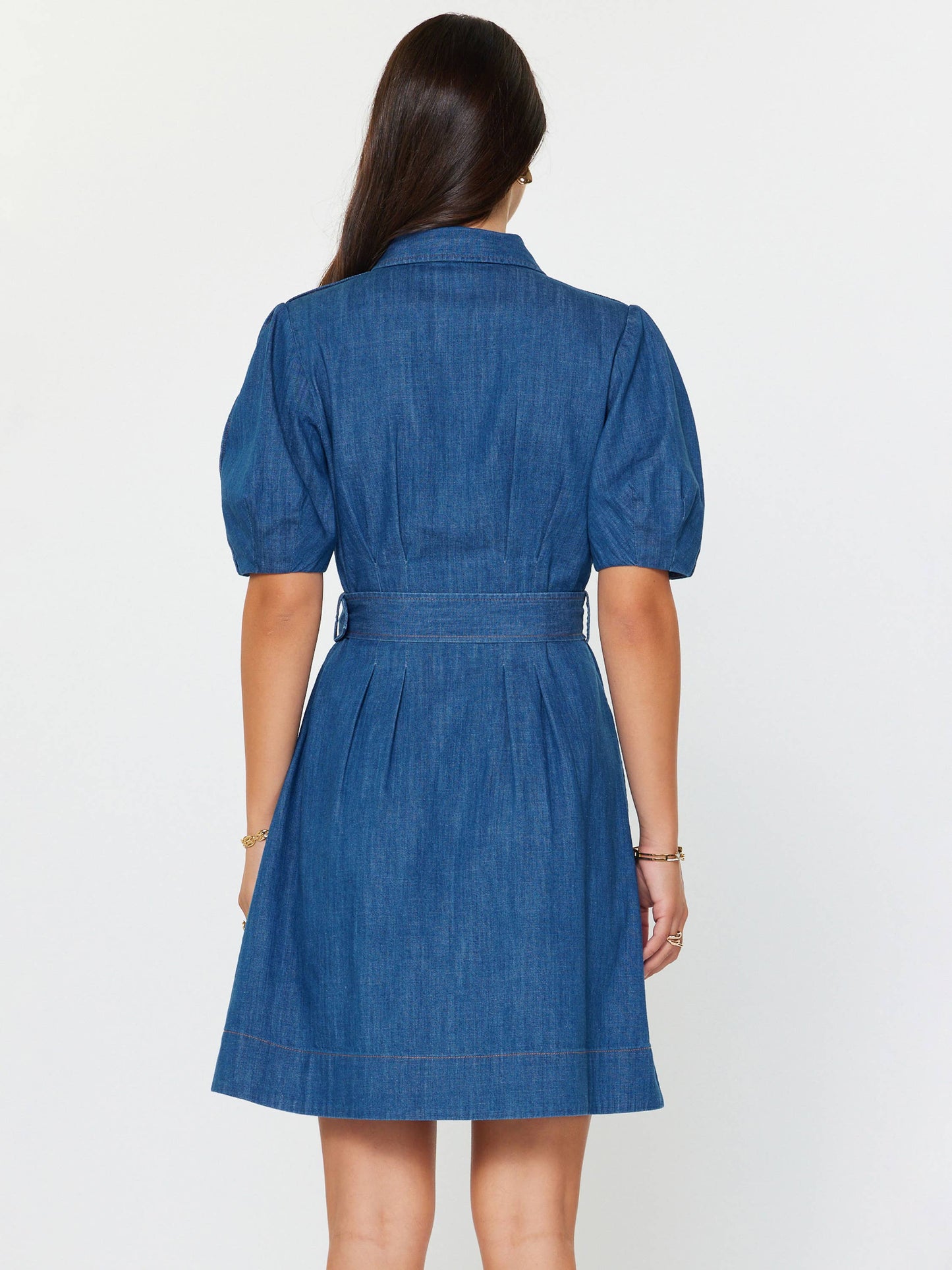 Current Air Denim Belted Dress