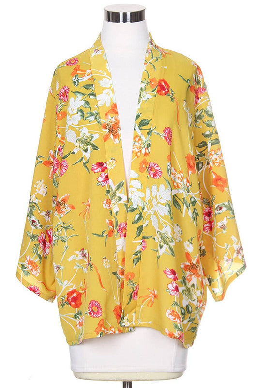 Yellow Floral Kimono