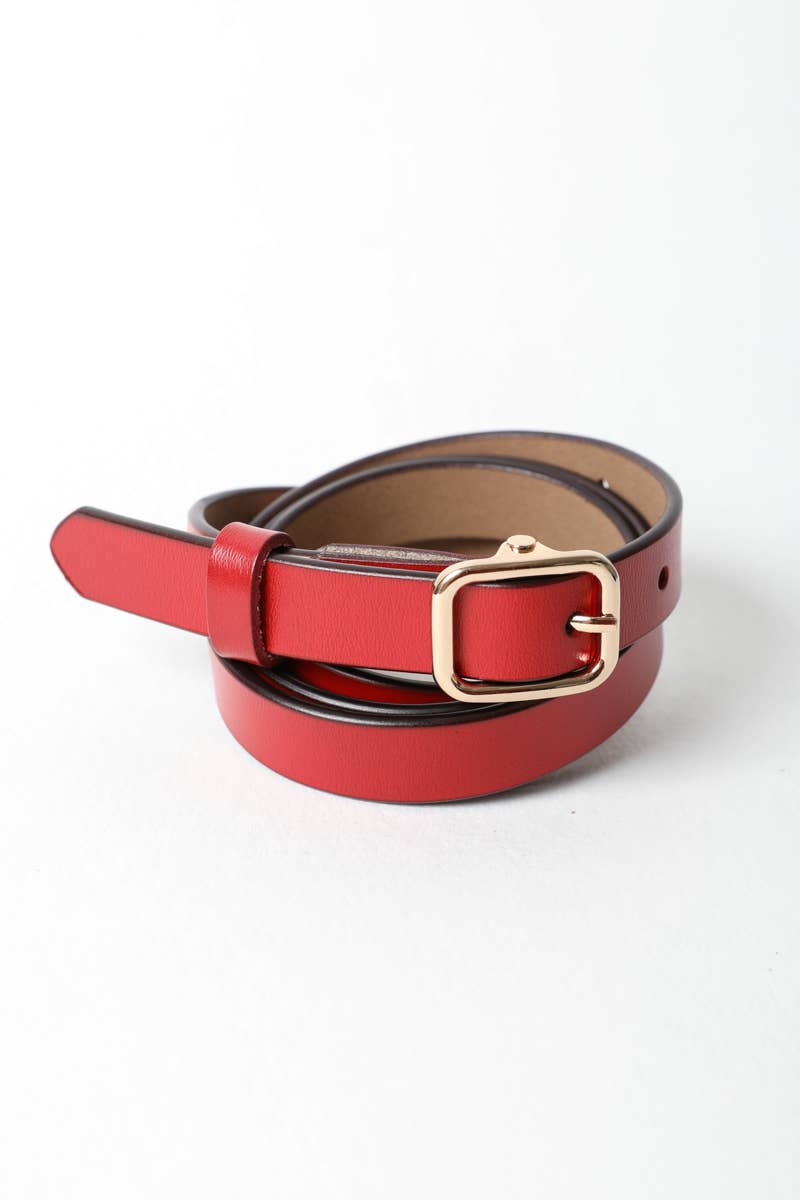 Ceinture fine classique en cuir