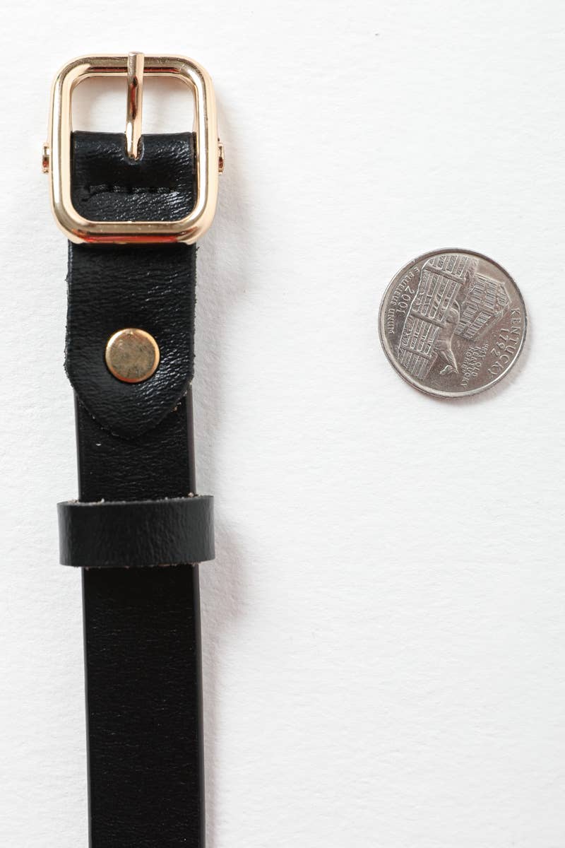 Ceinture fine classique en cuir
