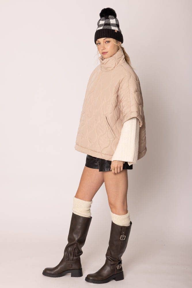 Quarter Zip Quilted Poncho  | The Savvy Pair