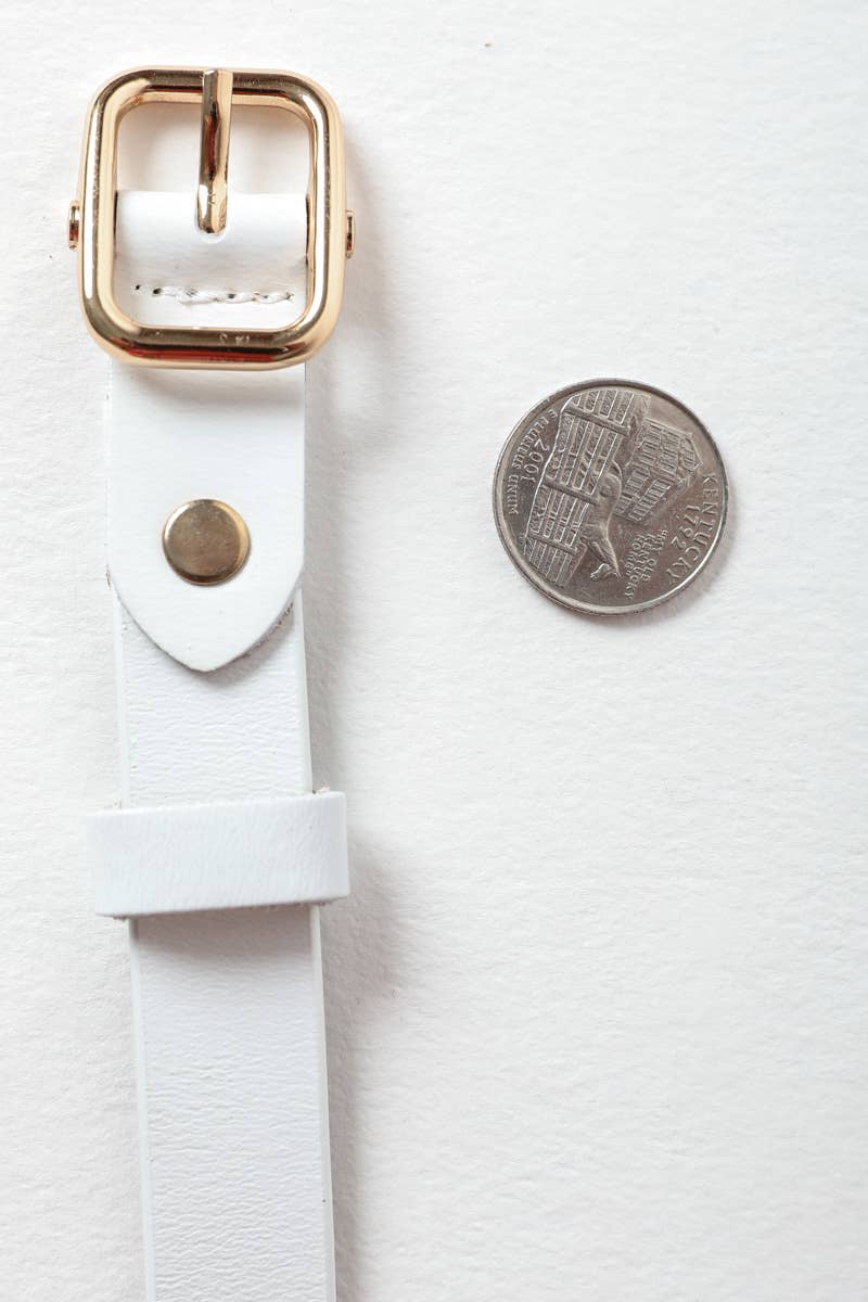 Ceinture fine classique en cuir