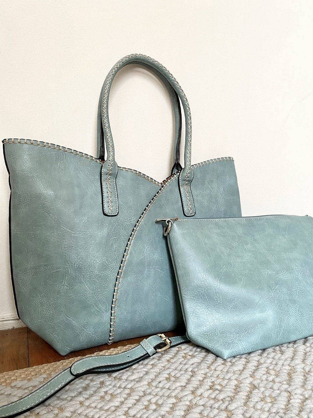 Valerie 2-in-1 Stitch Trim Detail Shoulder/Tote Set Bag