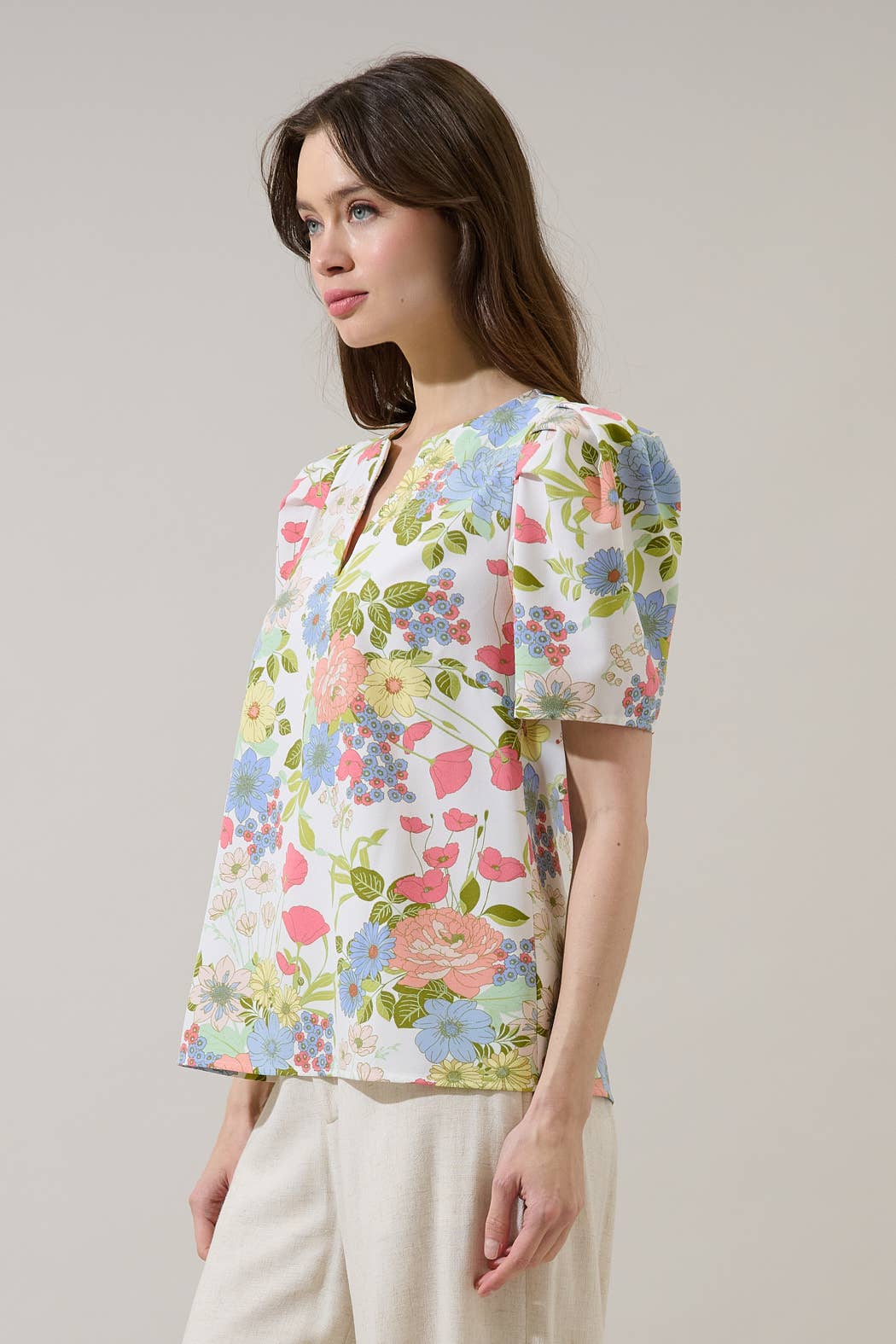 Esther Floral Puff Sleeve Top