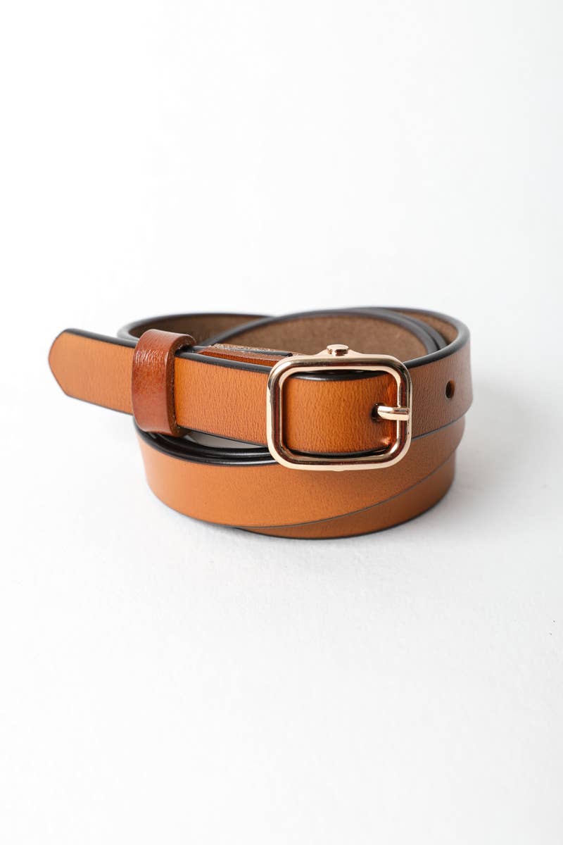 Ceinture fine classique en cuir