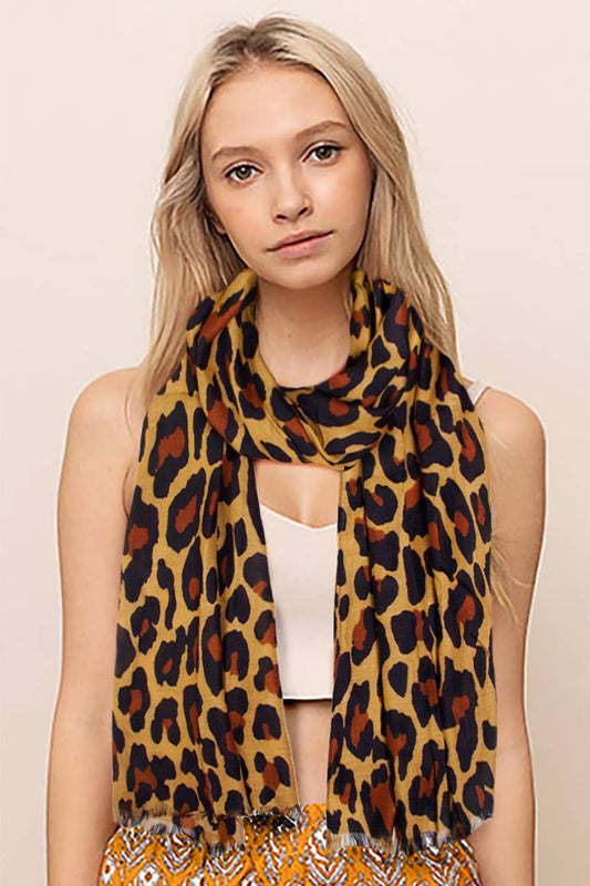 Leopard Pattern Oblong Scarf